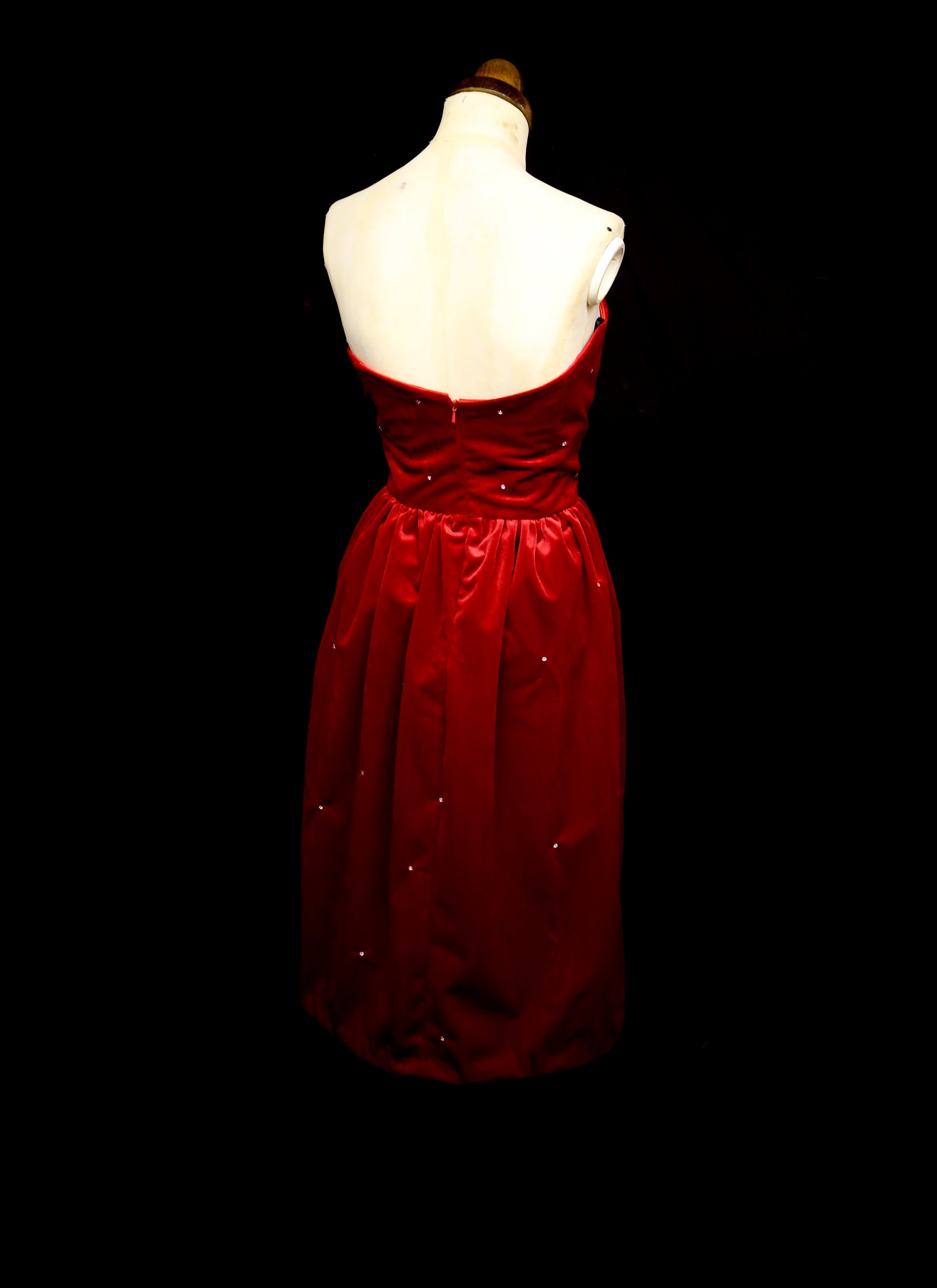 Crimson Red Velvet Cocktail Dress ...